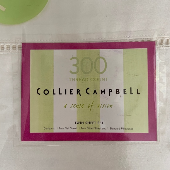 Collier Campbell Ivory Twin Sheet Set 300 TC - Picture 2 of 4